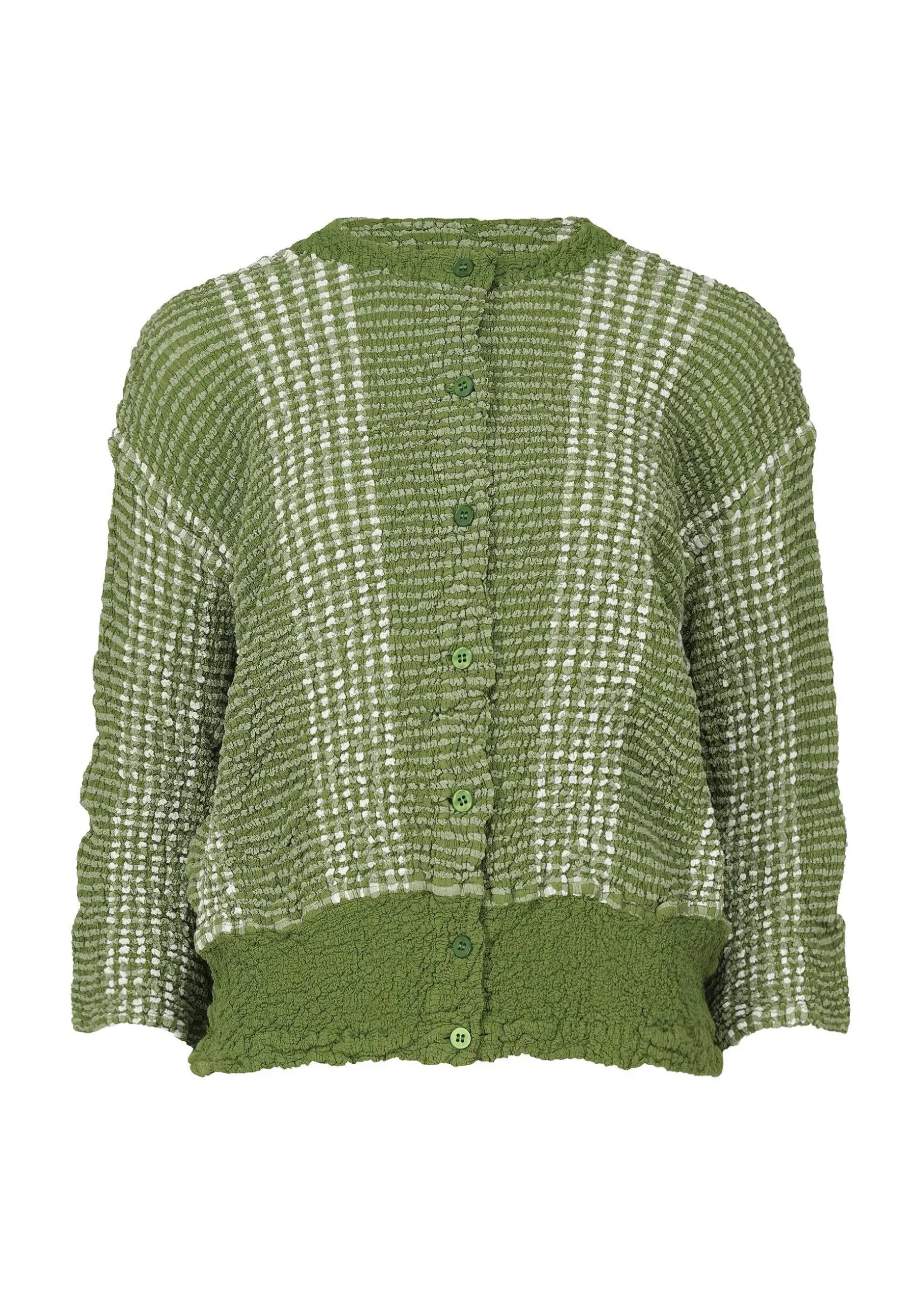 ISSEY MIYAKE Cardigan|Gingham Stripe Cauliflower