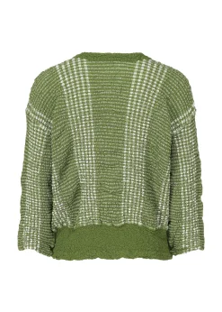 ISSEY MIYAKE Cardigan|Gingham Stripe Cauliflower