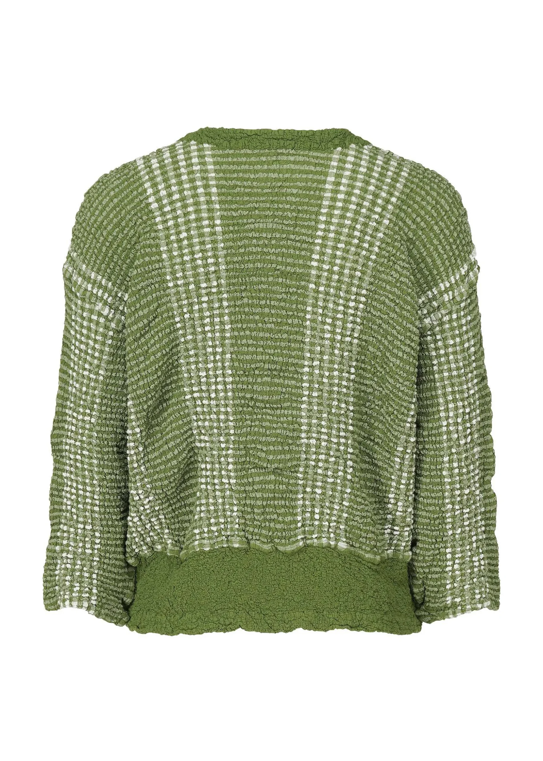 ISSEY MIYAKE Cardigan|Gingham Stripe Cauliflower