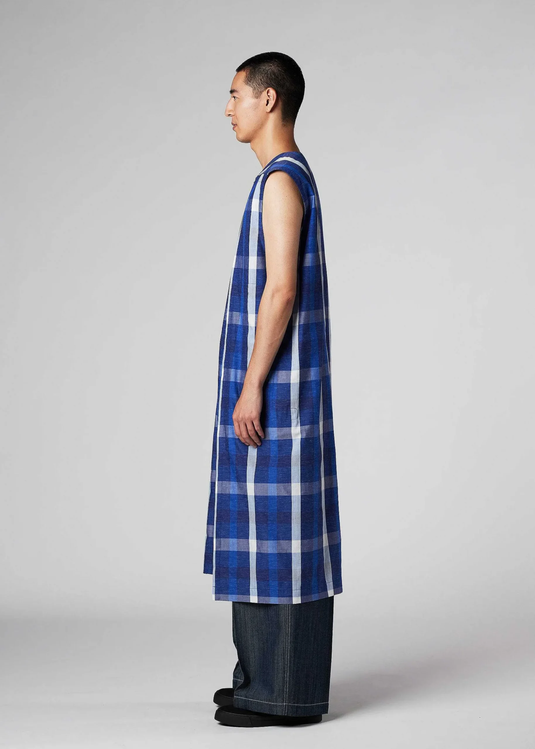 ISSEY MIYAKE Vest|Hybrid Check Shirt