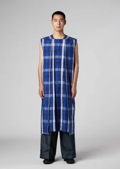ISSEY MIYAKE Vest|Hybrid Check Shirt