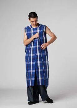 ISSEY MIYAKE Vest|Hybrid Check Shirt