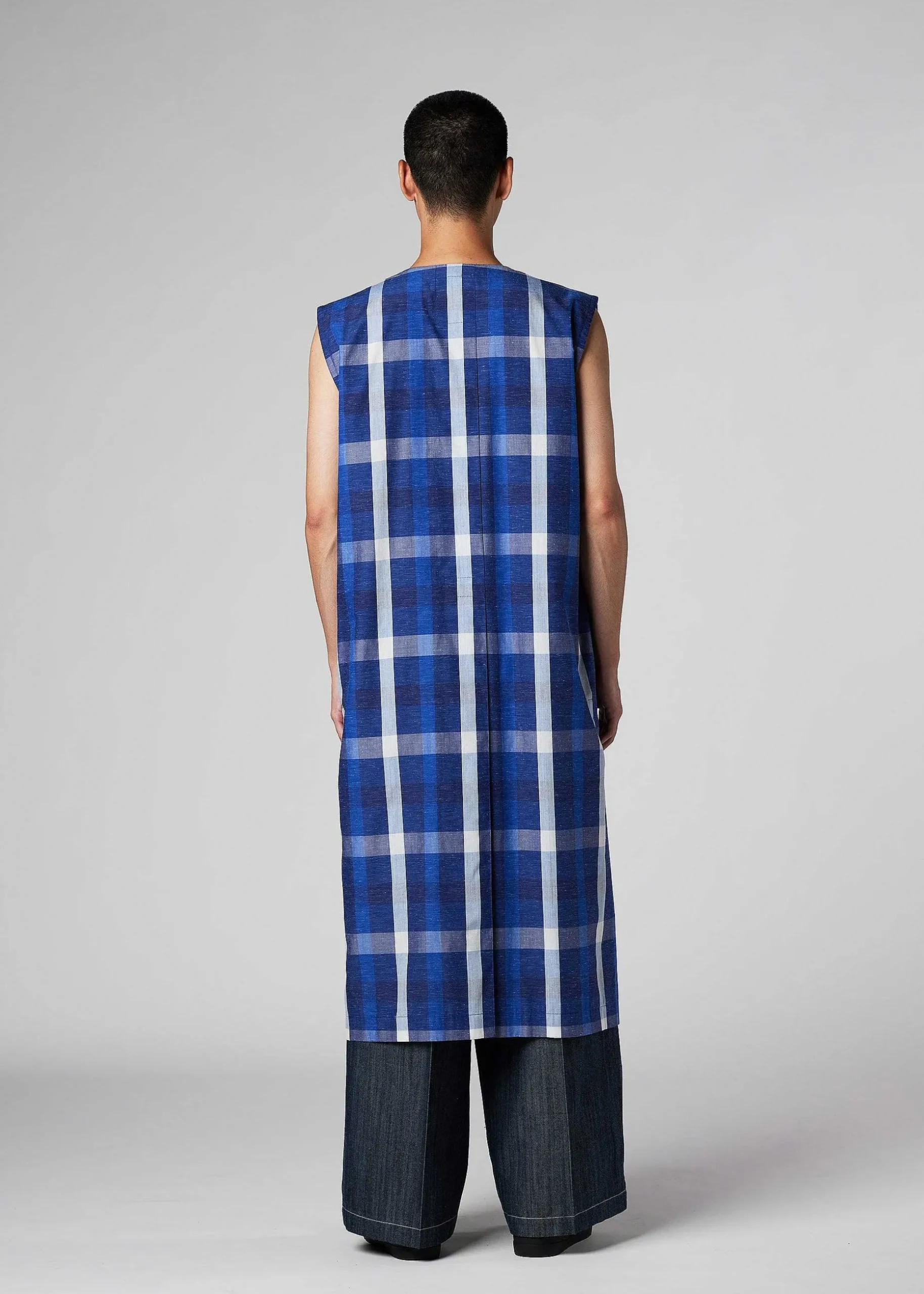 ISSEY MIYAKE Vest|Hybrid Check Shirt