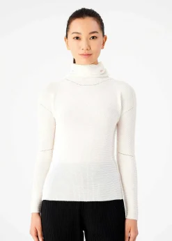 ISSEY MIYAKE Top|Knit Stretch Pleats