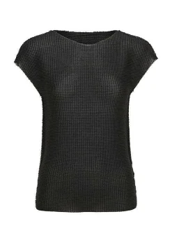 ISSEY MIYAKE Top|Knit Stretch Pleats