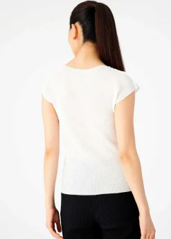 ISSEY MIYAKE Top|Knit Stretch Pleats