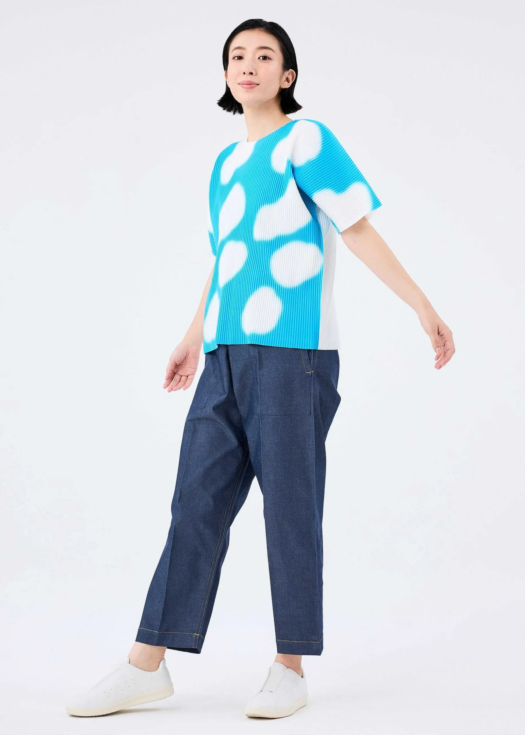 ISSEY MIYAKE Top|Kumo Fine Knit Pleats T