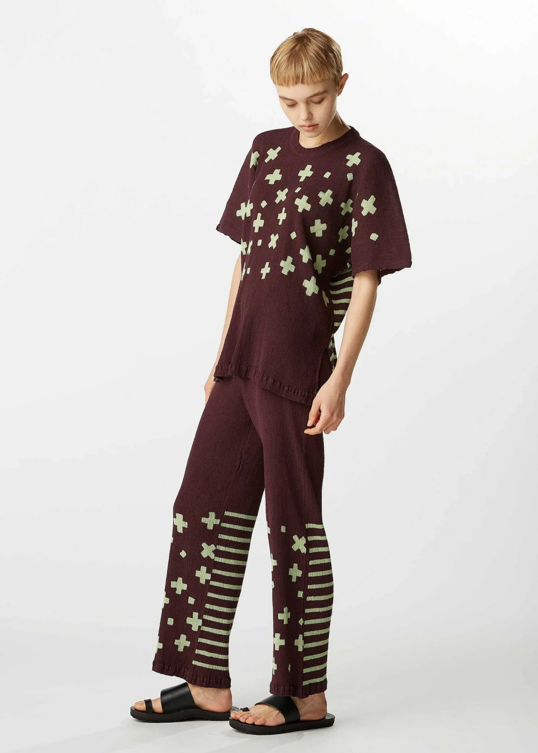 ISSEY MIYAKE Top|Kyo Chijimi Cross Border