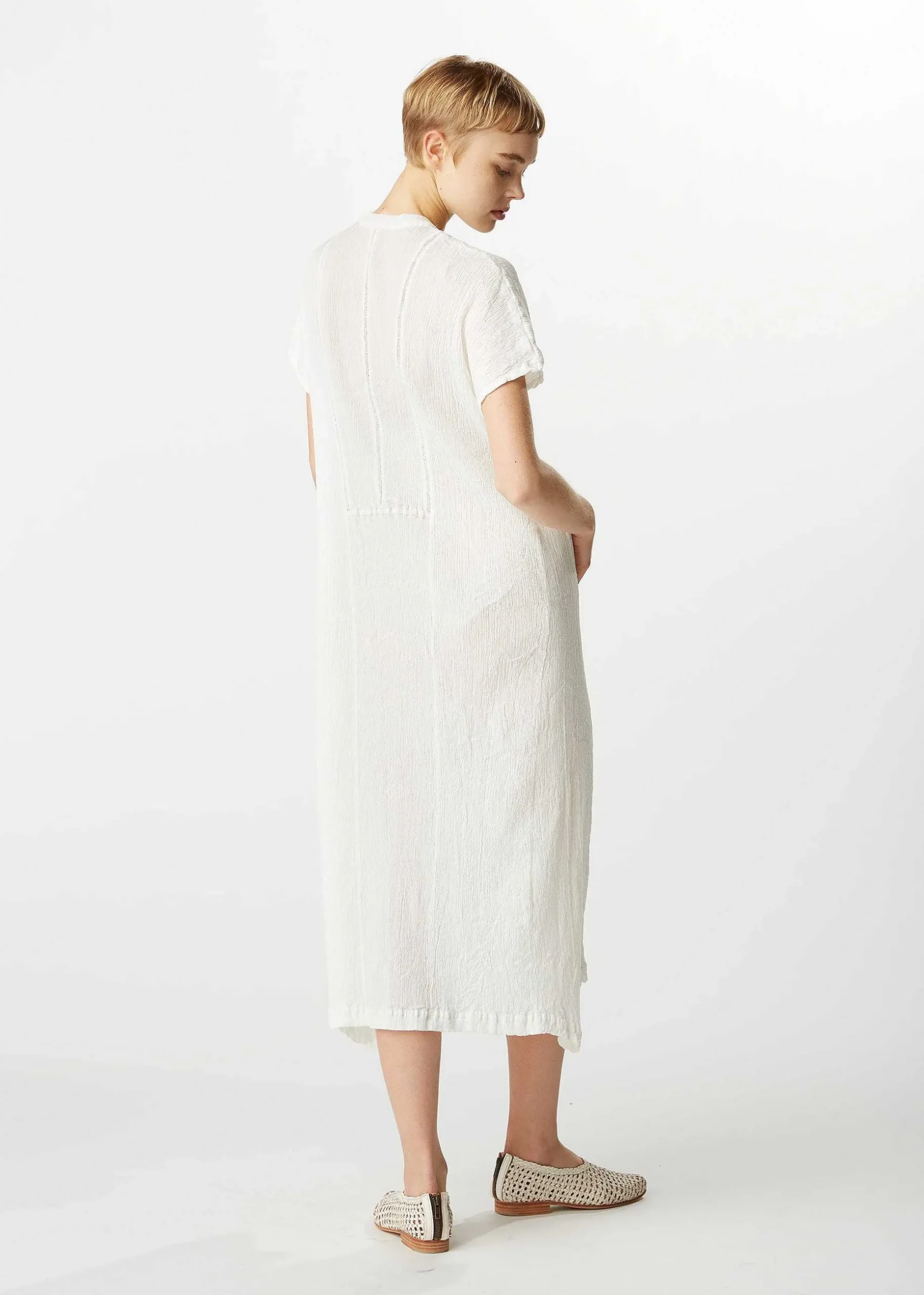 ISSEY MIYAKE Dress|Kyo Chijimi Mesh Stripe