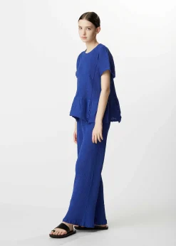 ISSEY MIYAKE Top|Kyo Chijimi Mesh Stripe