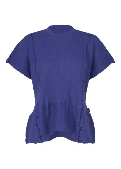 ISSEY MIYAKE Top|Kyo Chijimi Mesh Stripe