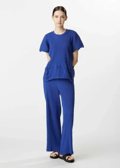 ISSEY MIYAKE Top|Kyo Chijimi Mesh Stripe