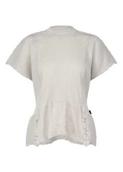 ISSEY MIYAKE Top|Kyo Chijimi Mesh Stripe
