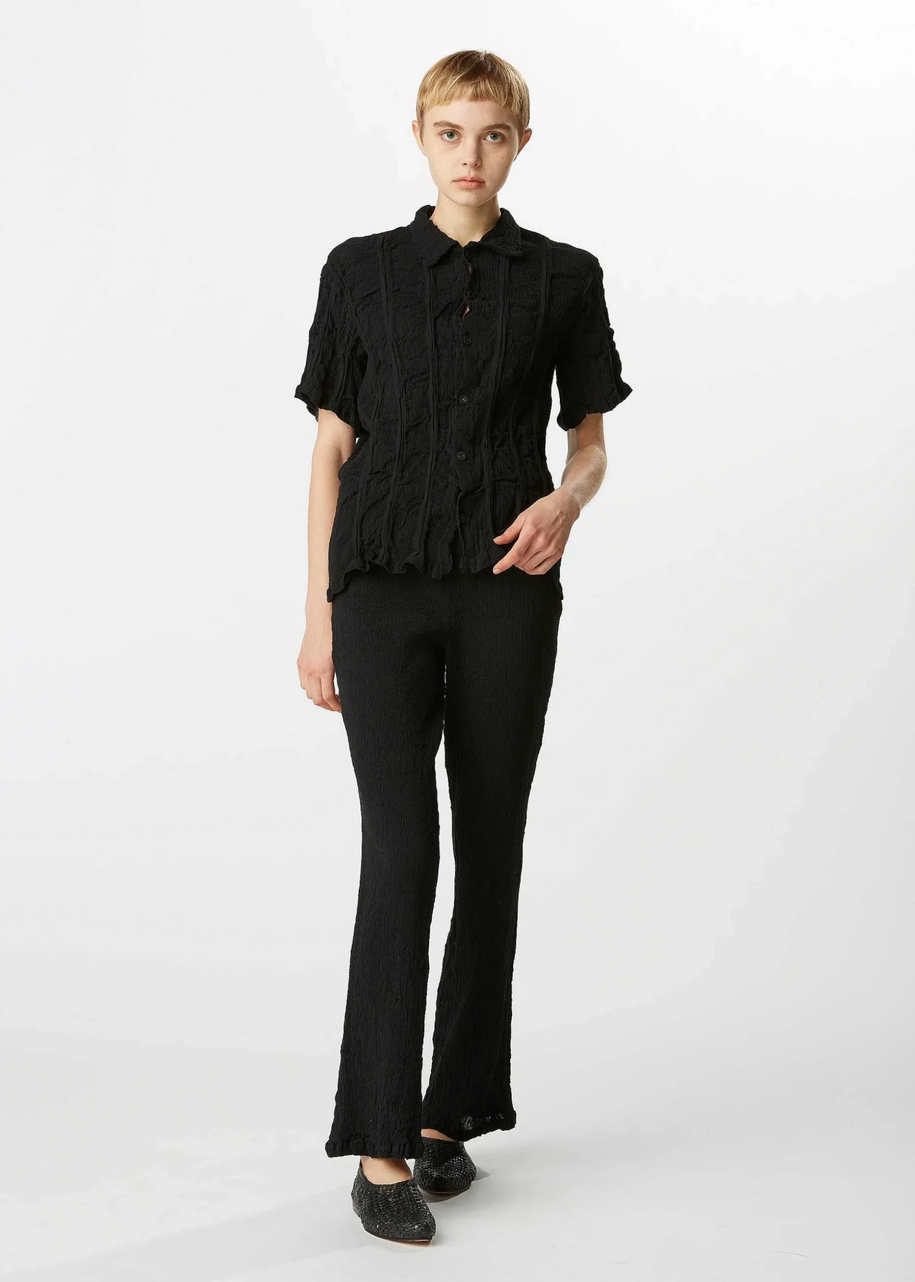 ISSEY MIYAKE Top|Kyo Chijimi Stripe