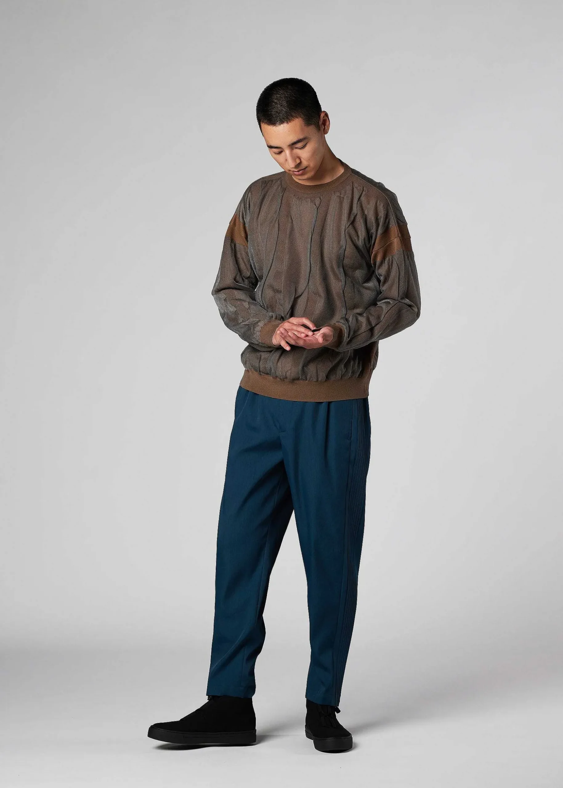 ISSEY MIYAKE Top|Layered Color Knit