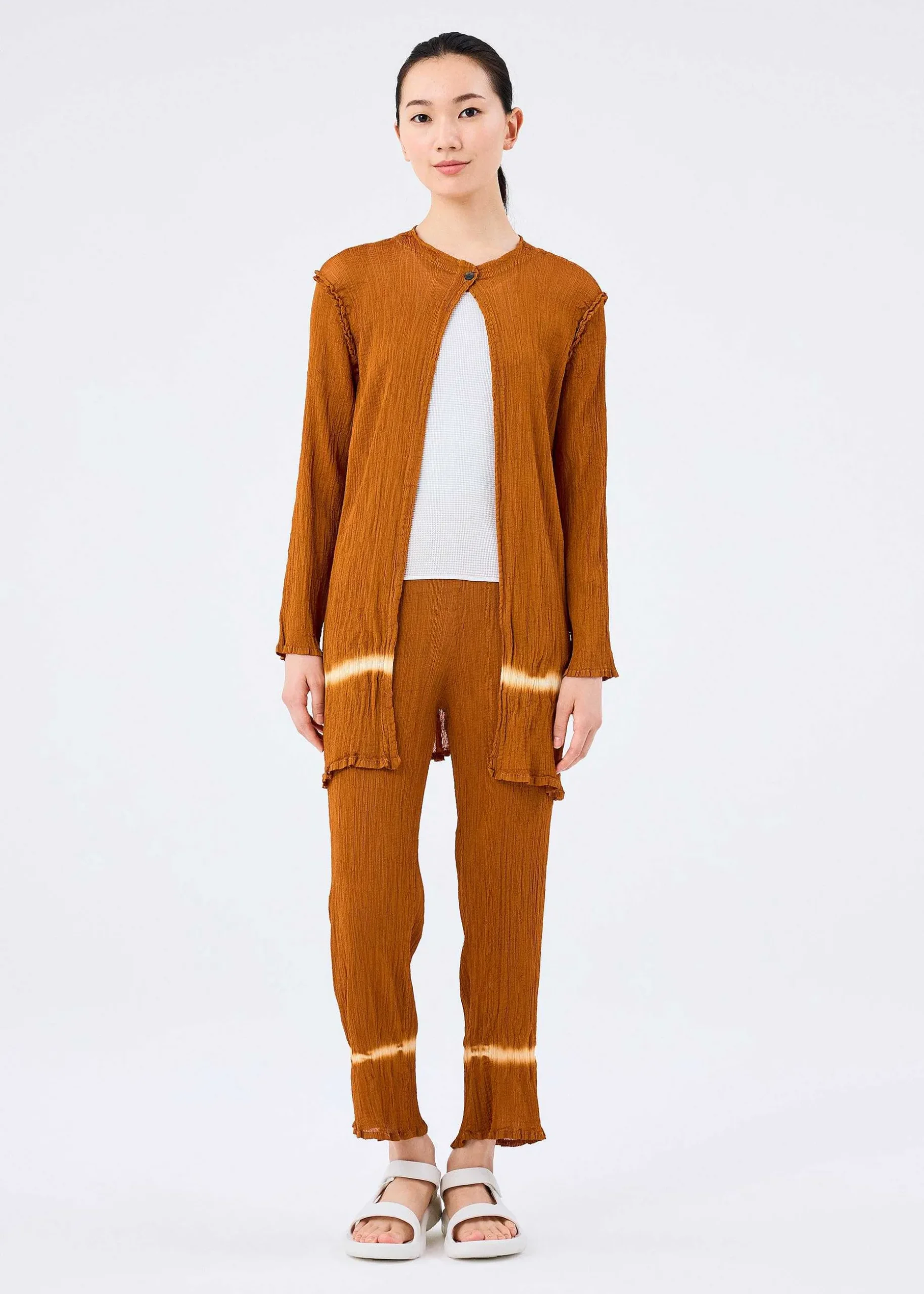 ISSEY MIYAKE Cardigan|Line See-Through Crepe