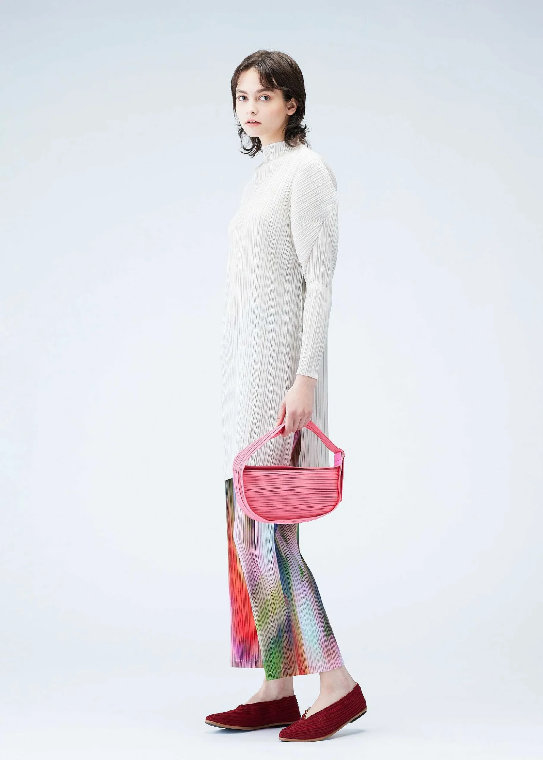 ISSEY MIYAKE Tote Bag|Pleats Half Moon Bag