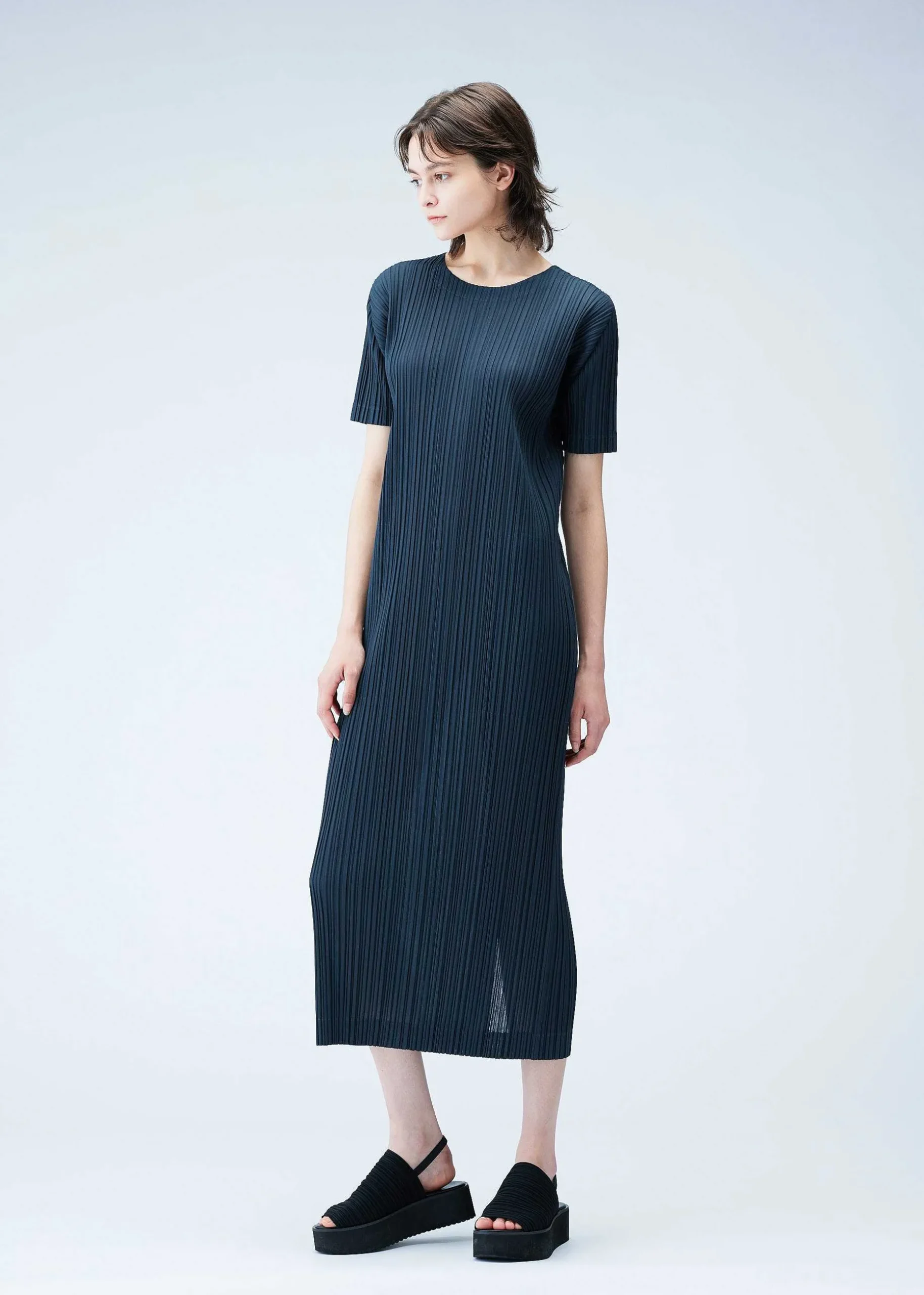 ISSEY MIYAKE Dress|Ramie Pleats