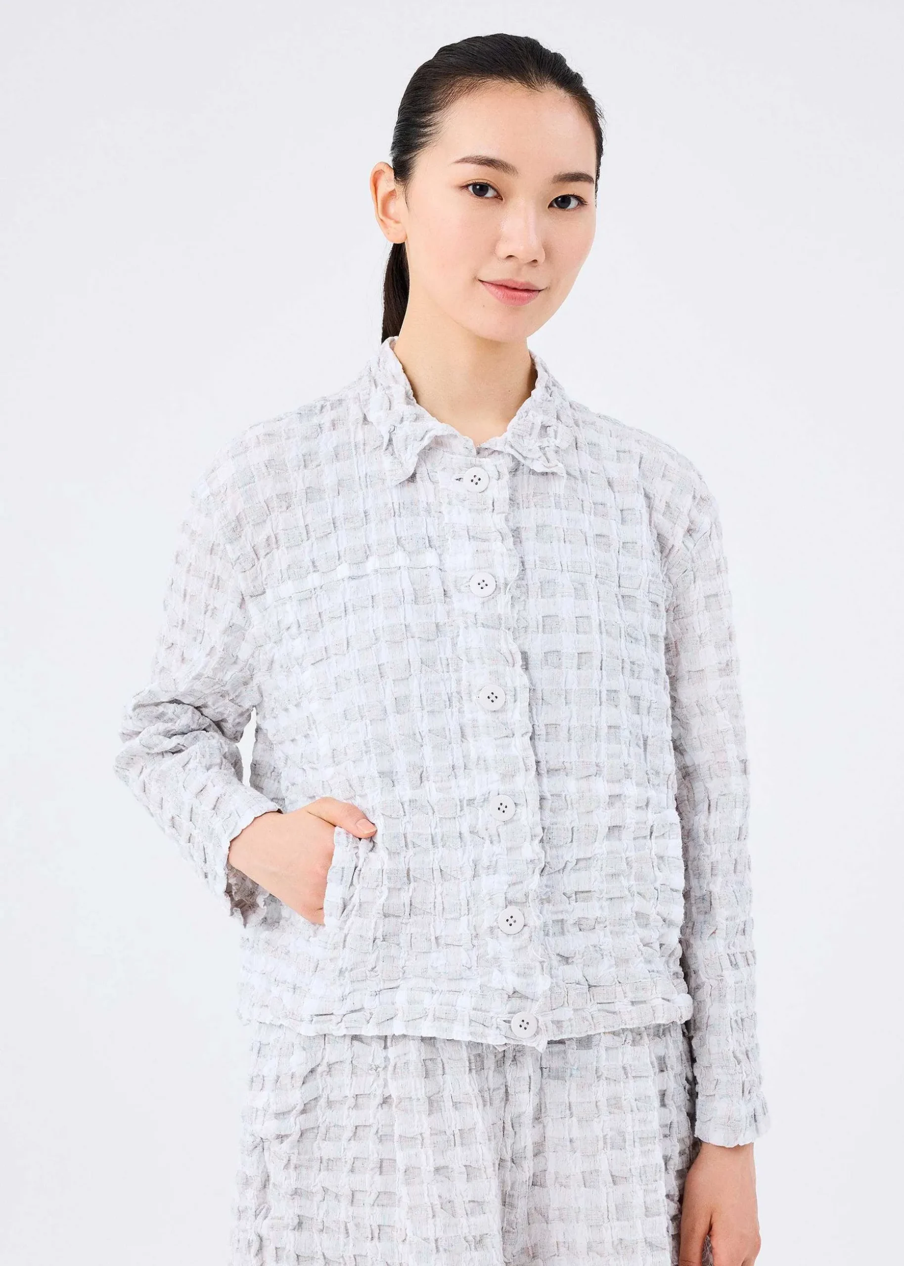 ISSEY MIYAKE Jackets & Blazers|Remetex Gingham Check
