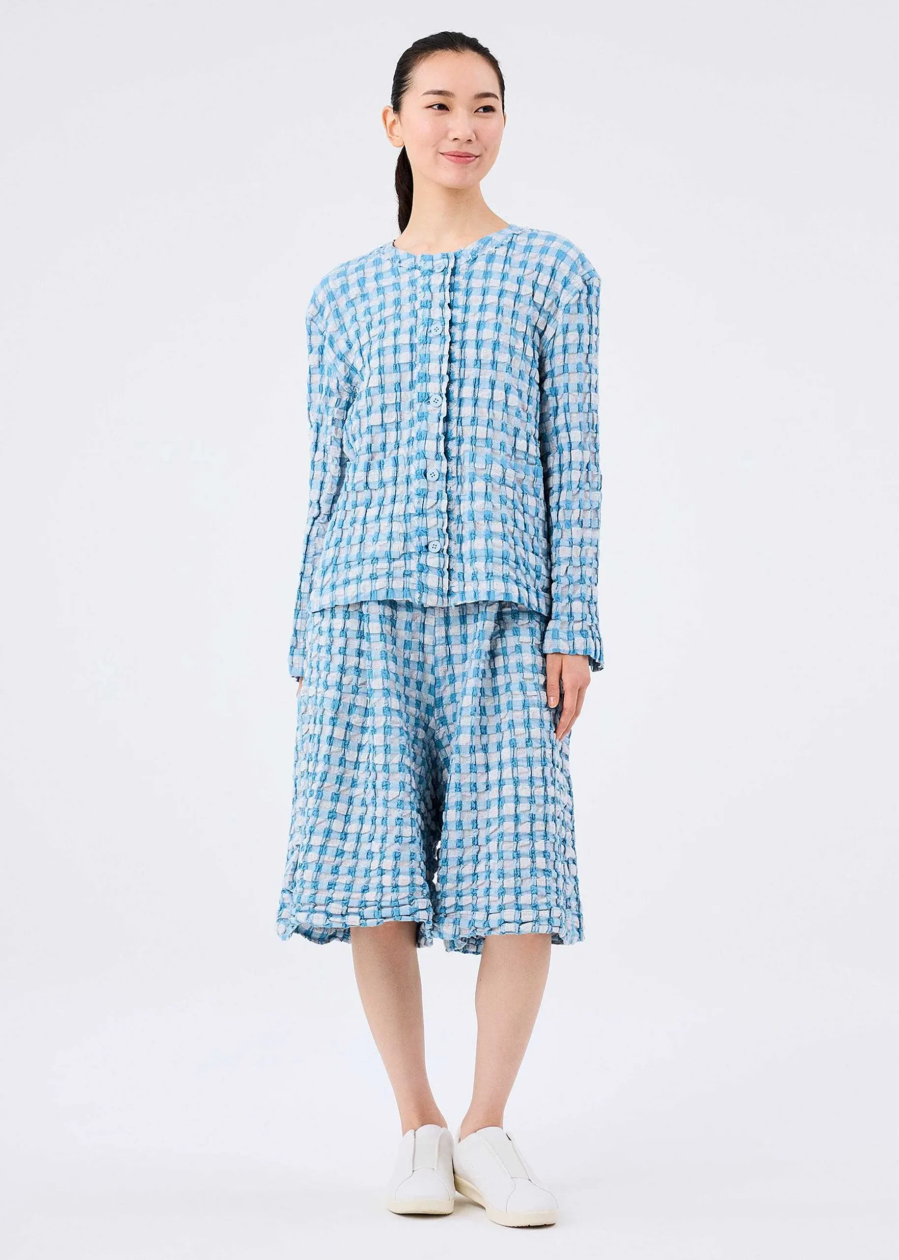 ISSEY MIYAKE Jackets & Blazers|Remetex Gingham Check