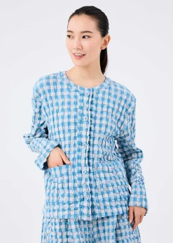 ISSEY MIYAKE Jackets & Blazers|Remetex Gingham Check