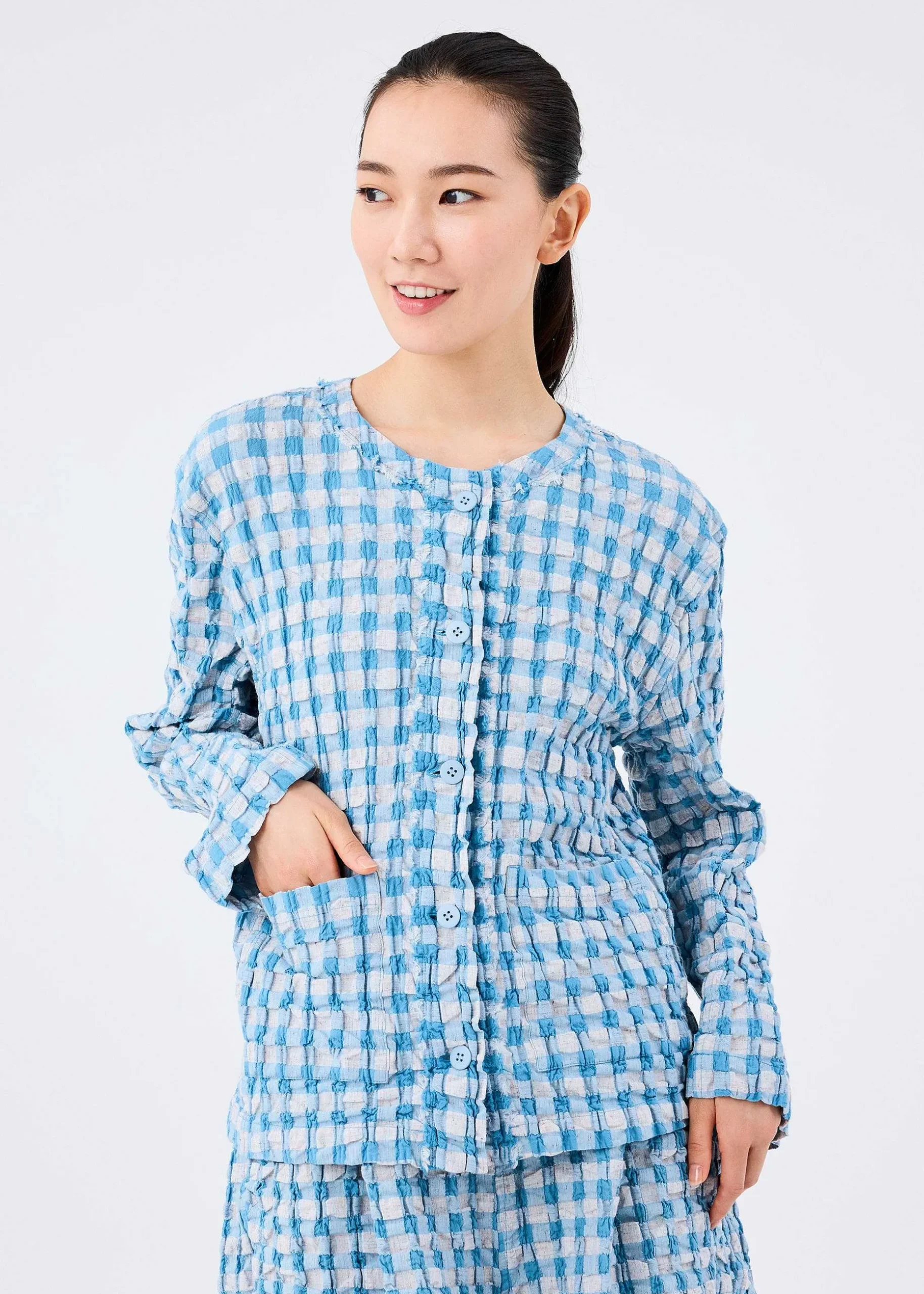 ISSEY MIYAKE Jackets & Blazers|Remetex Gingham Check