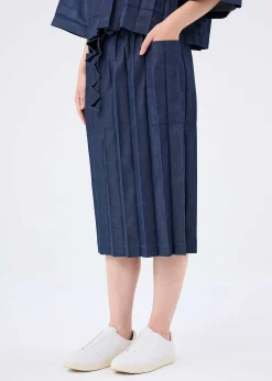ISSEY MIYAKE Skirt|Remetex Pleats Denim