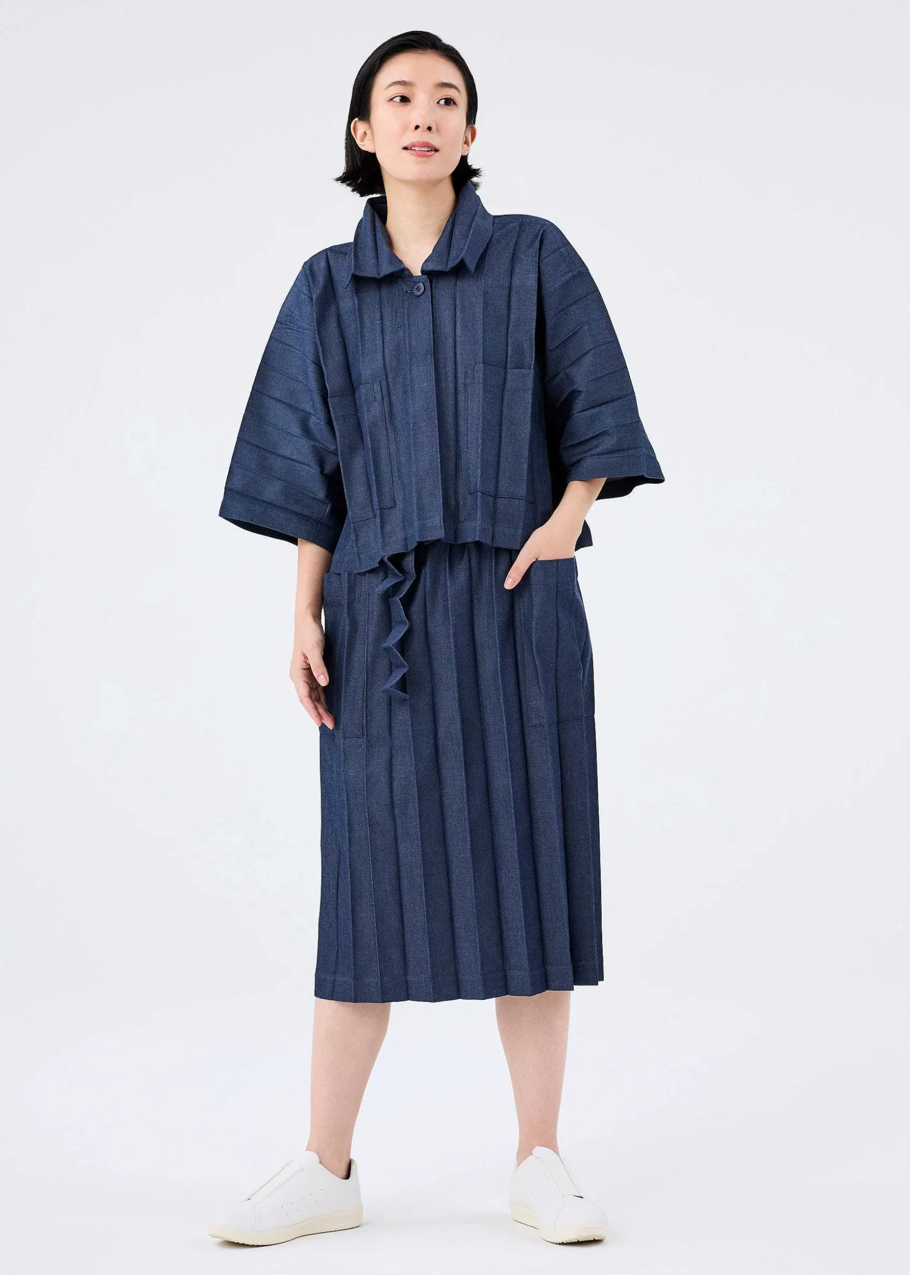 ISSEY MIYAKE Skirt|Remetex Pleats Denim