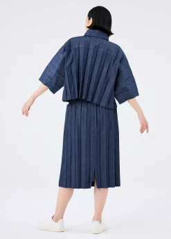 ISSEY MIYAKE Skirt|Remetex Pleats Denim