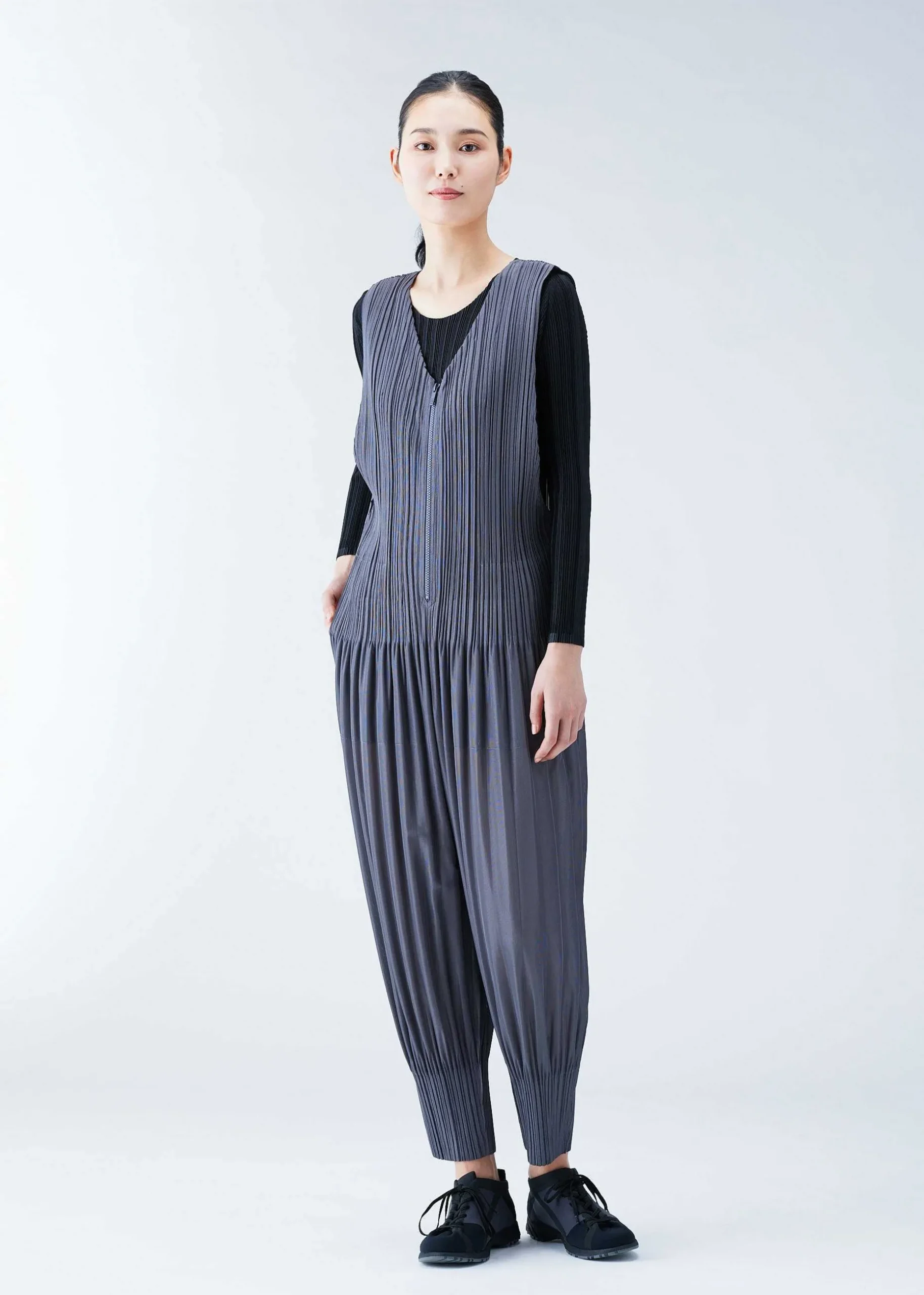 ISSEY MIYAKE Top|Rib Pleats Basics Light Gray