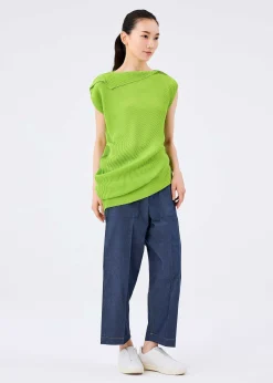 ISSEY MIYAKE Top|Sector Knit Stretch Pleats