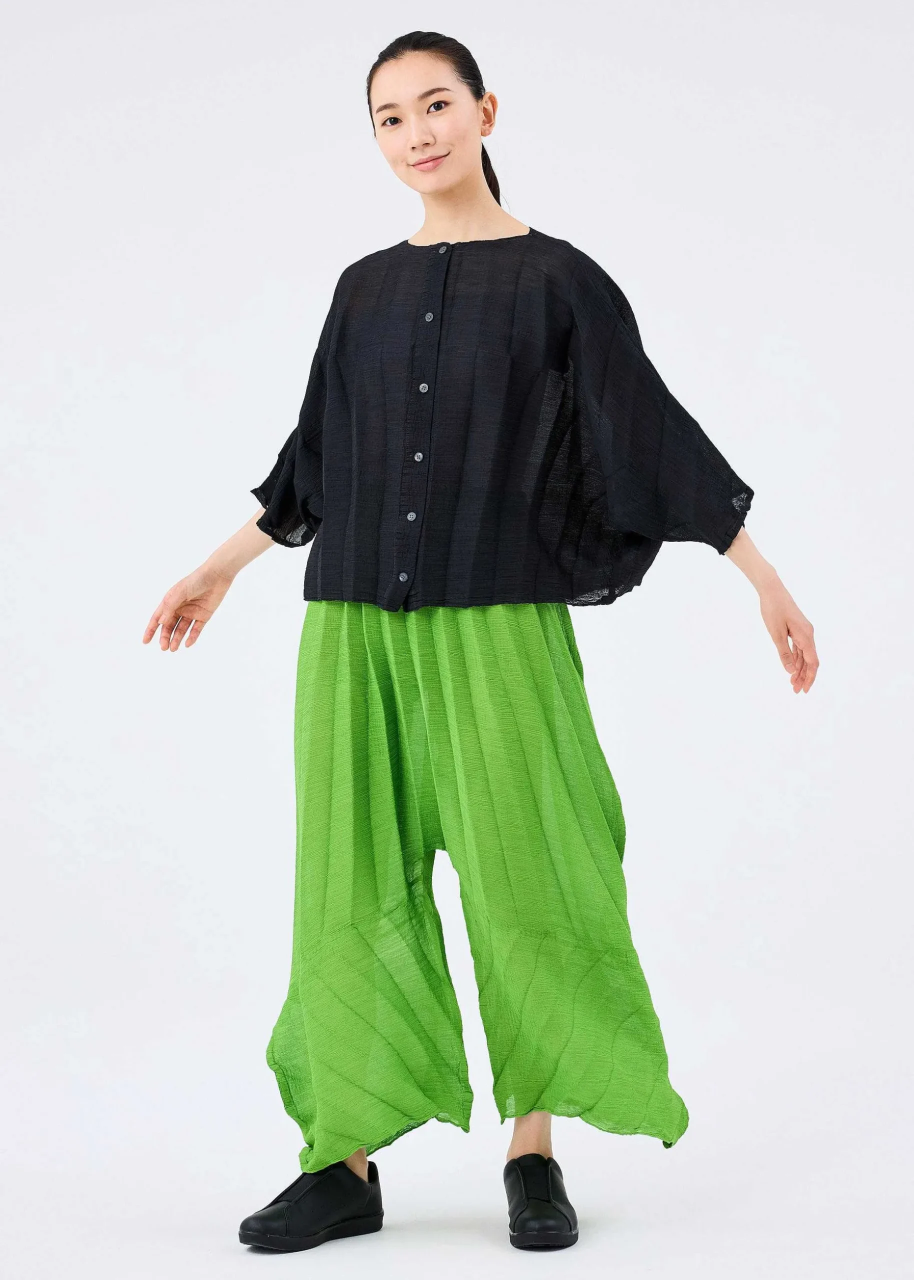 ISSEY MIYAKE Cardigan|Sector See-Through Crepe