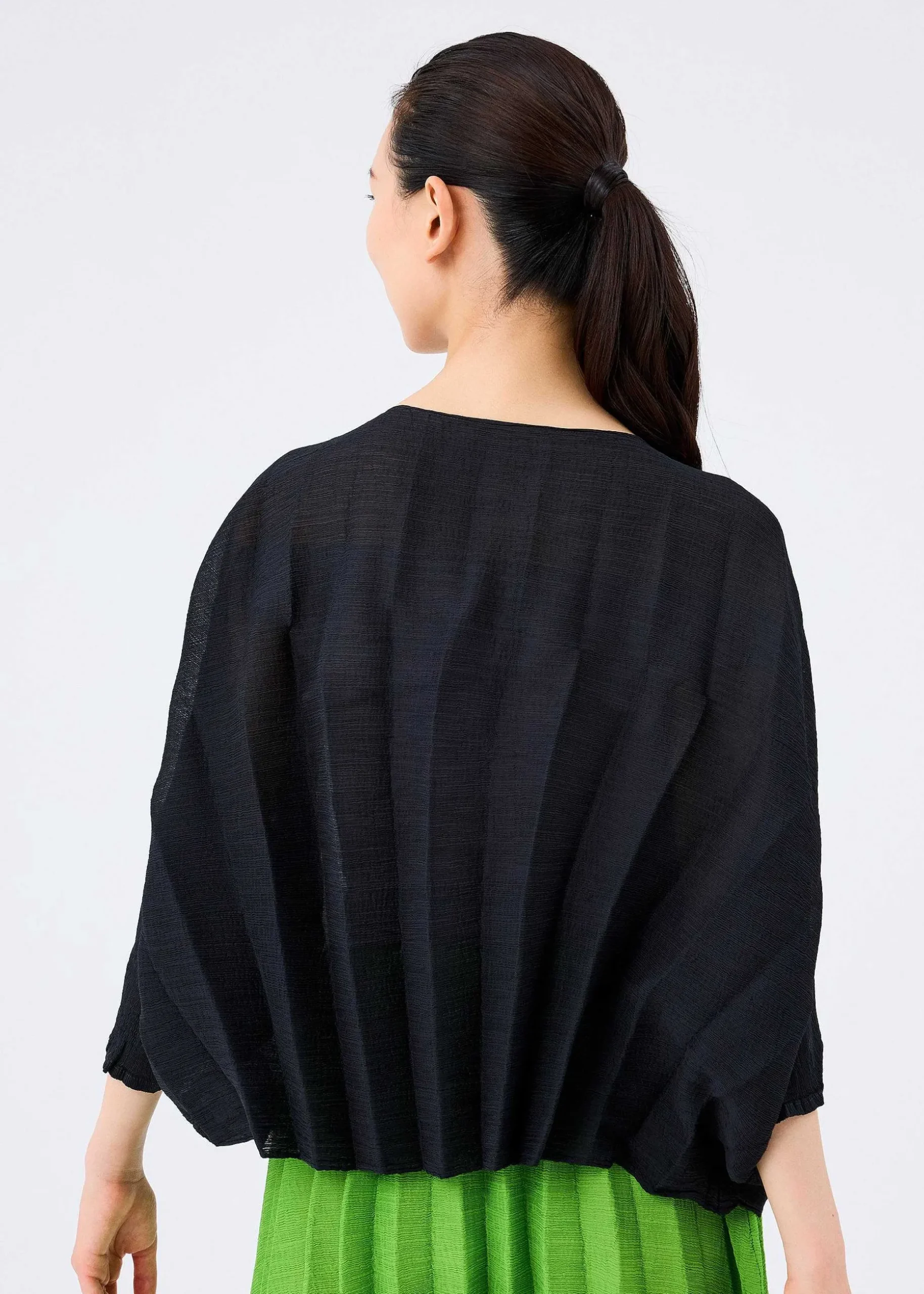 ISSEY MIYAKE Cardigan|Sector See-Through Crepe