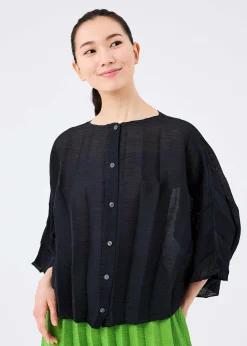 ISSEY MIYAKE Cardigan|Sector See-Through Crepe