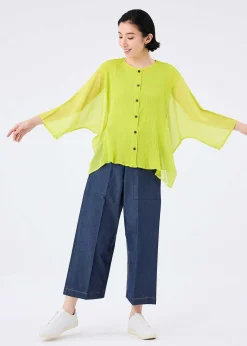 ISSEY MIYAKE Cardigan|Sheer See-Through Crepe