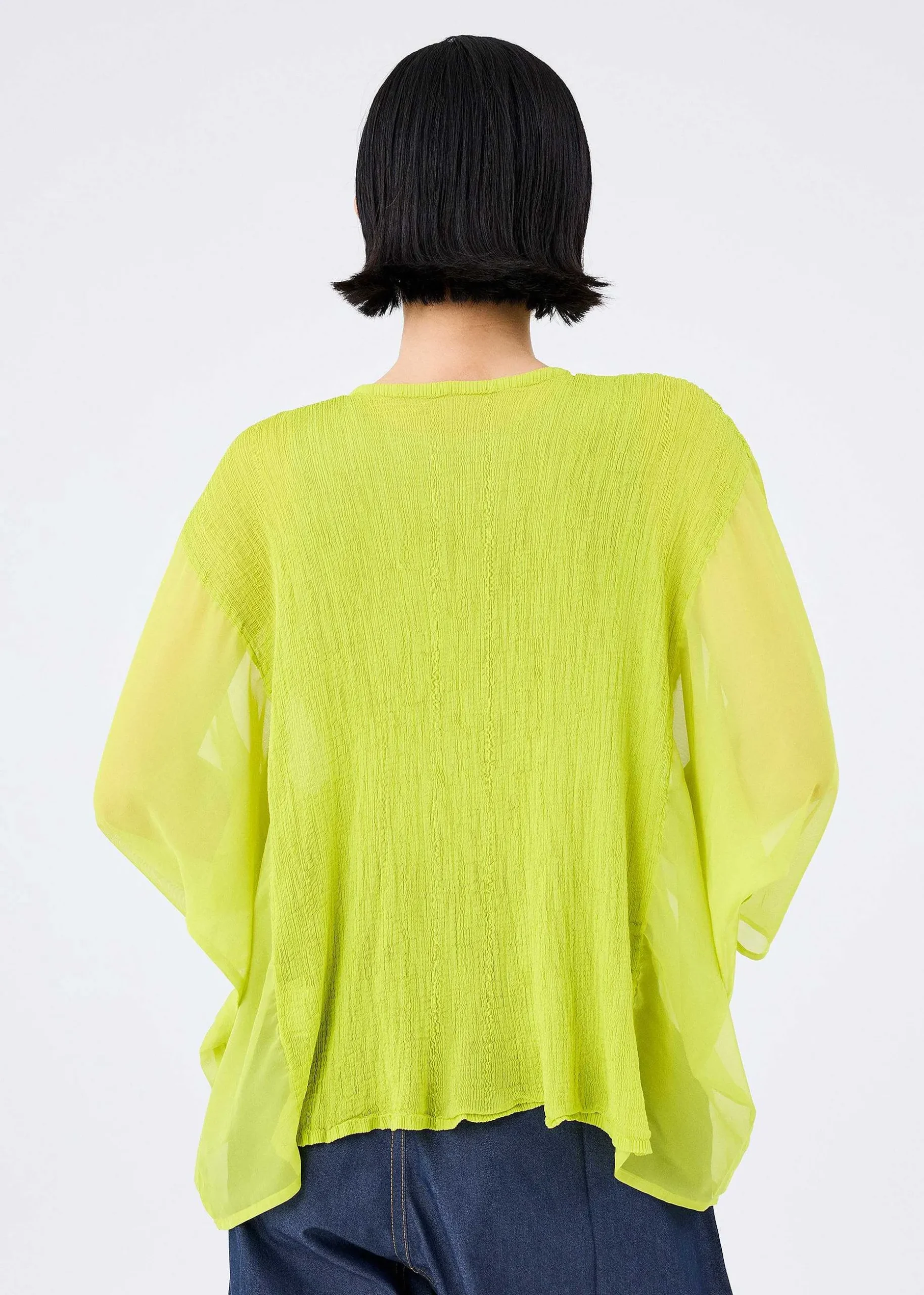 ISSEY MIYAKE Cardigan|Sheer See-Through Crepe