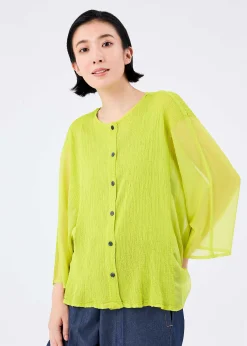 ISSEY MIYAKE Cardigan|Sheer See-Through Crepe