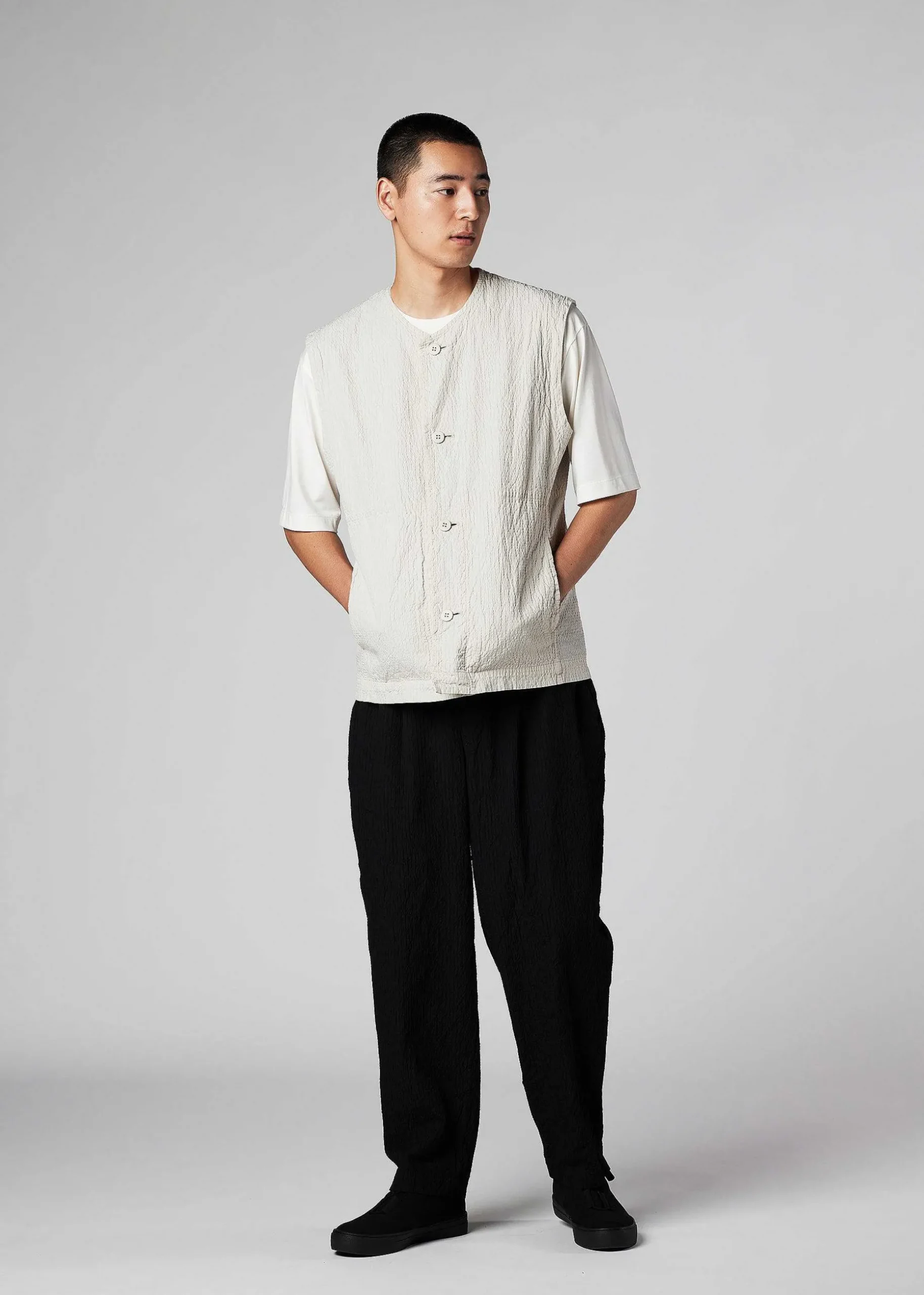 ISSEY MIYAKE Vest|Shrink Dye