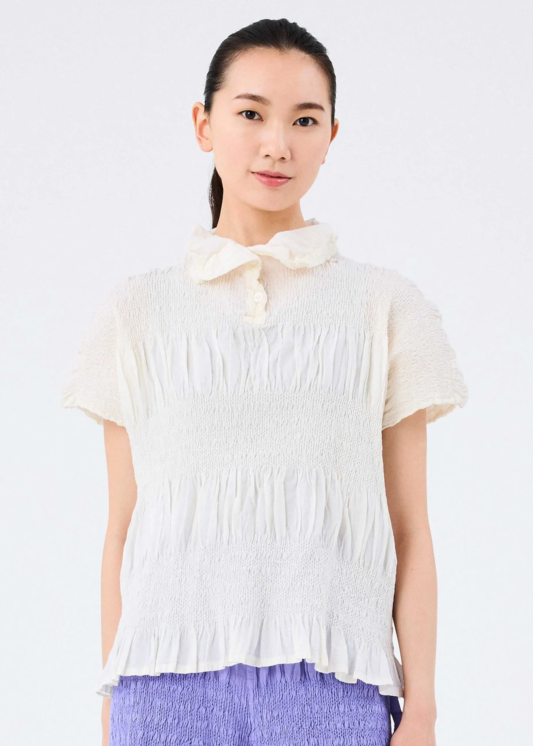 ISSEY MIYAKE Top|Shrink Stripe