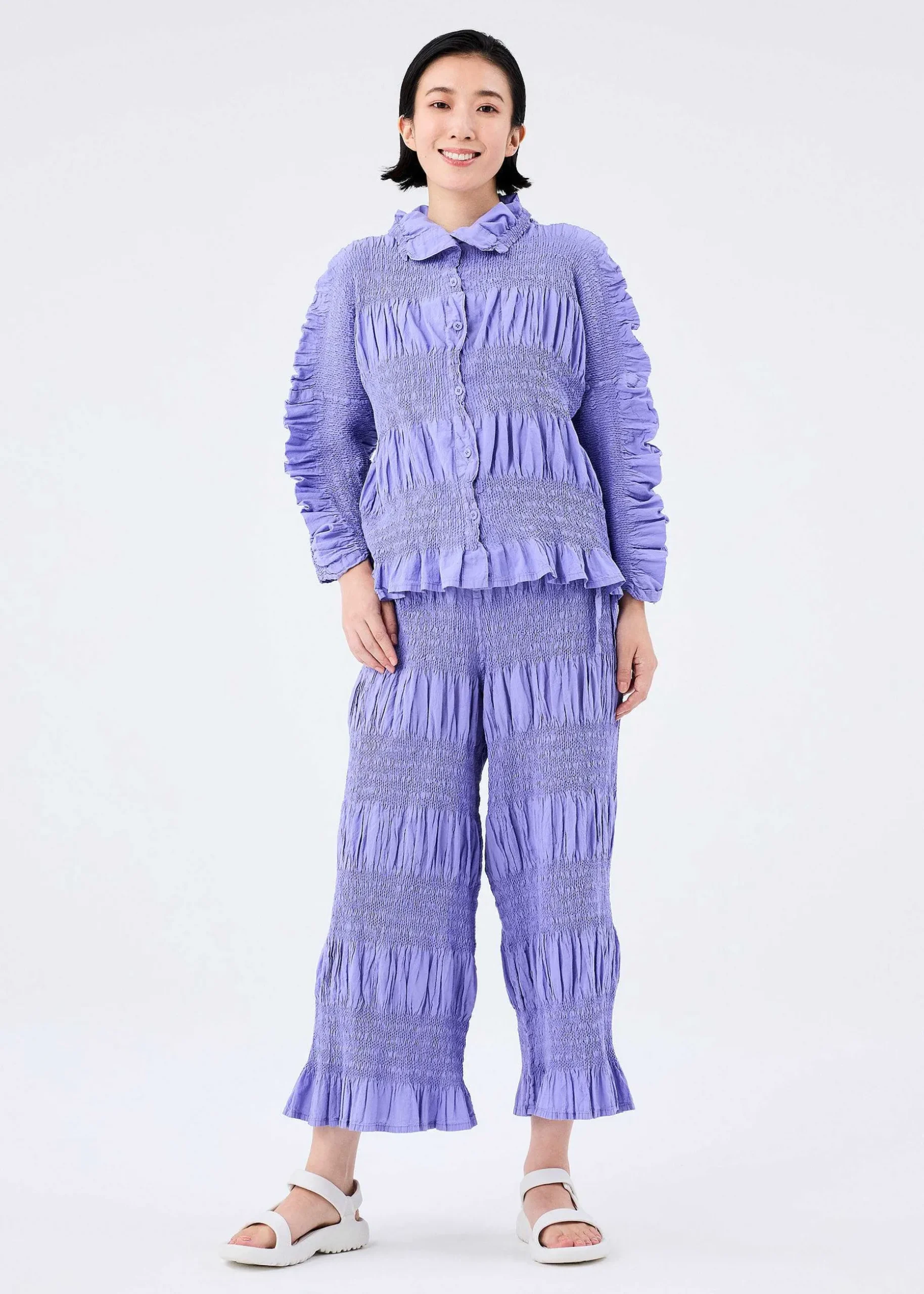 ISSEY MIYAKE Cardigan|Shrink Stripe