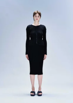 ISSEY MIYAKE Cardigan|Spongy Bk-46 Black