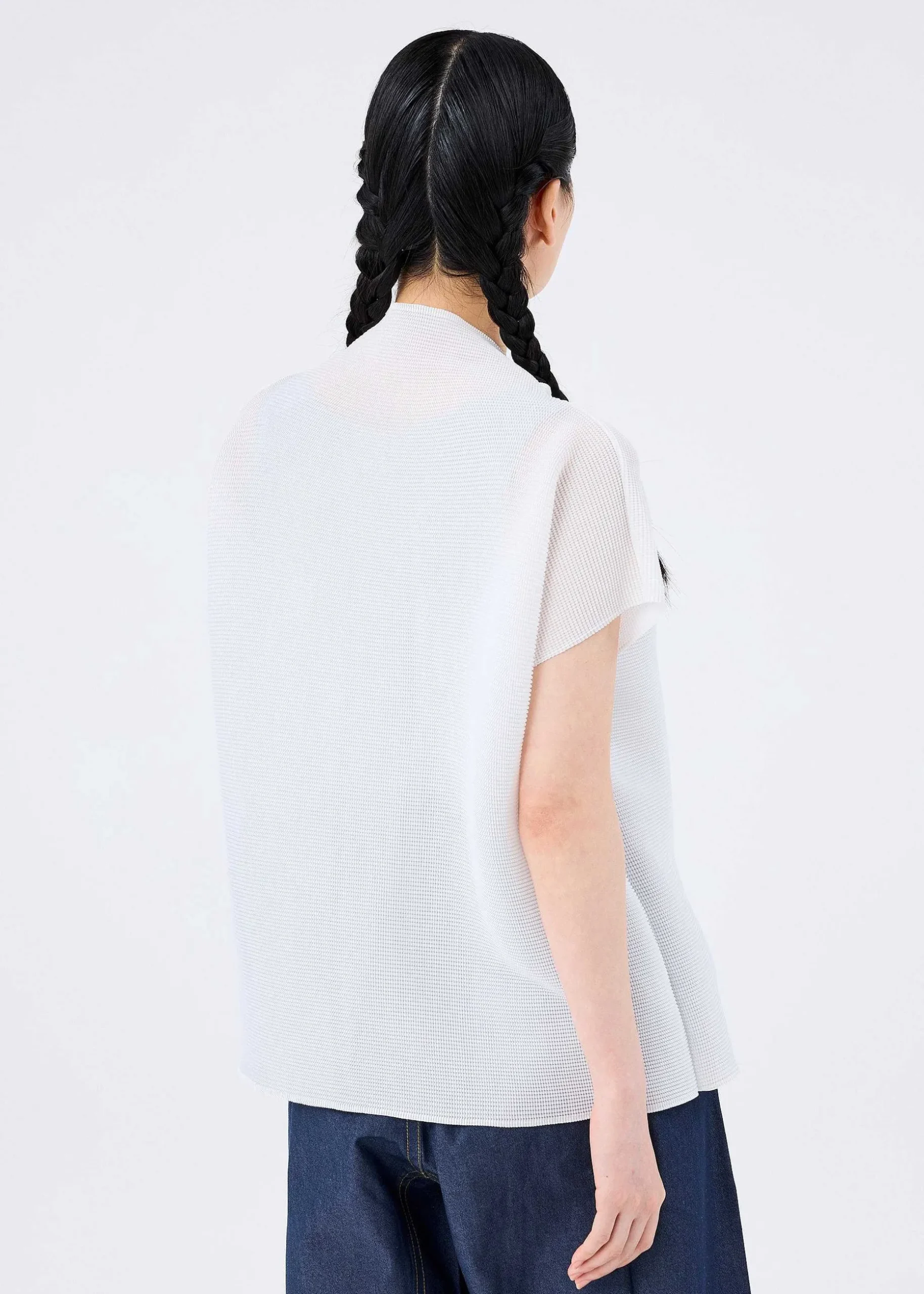 ISSEY MIYAKE Top|Square Stretch Pleats