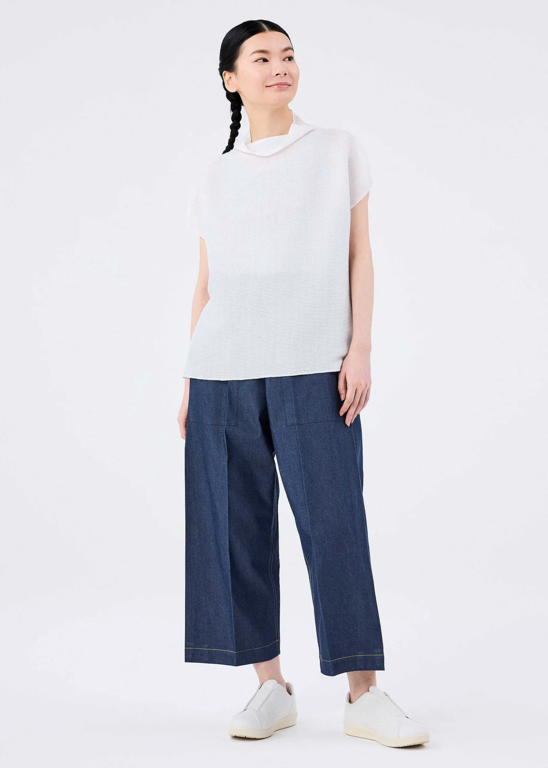 ISSEY MIYAKE Top|Square Stretch Pleats