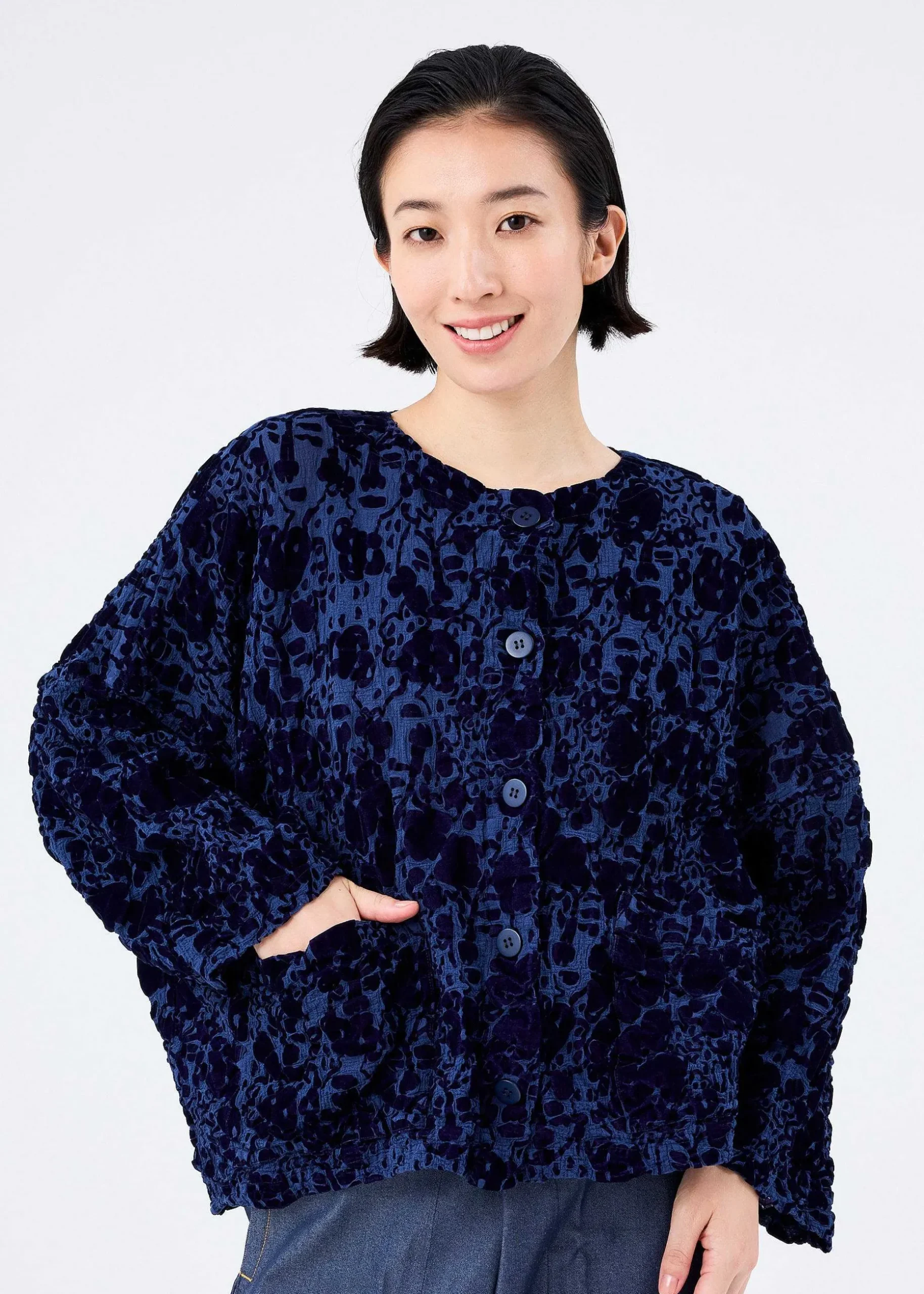 ISSEY MIYAKE Cardigan|Tree Flocky Cauliflower