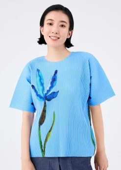 ISSEY MIYAKE Top|Water Flower Fine Knit Pleats T