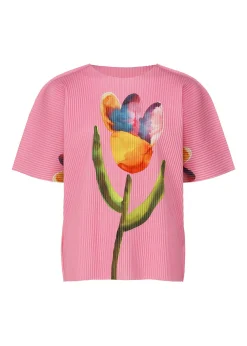 ISSEY MIYAKE Top|Water Flower Fine Knit Pleats T