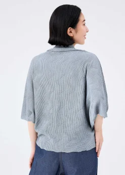 ISSEY MIYAKE Top|Wave Knit Stretch Pleats